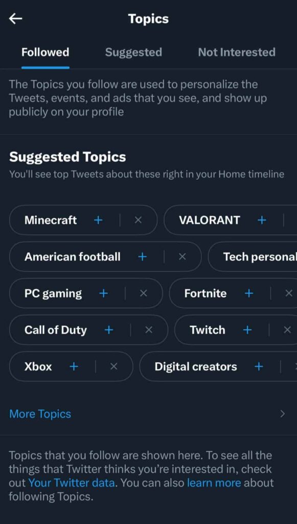 twitter topics screen