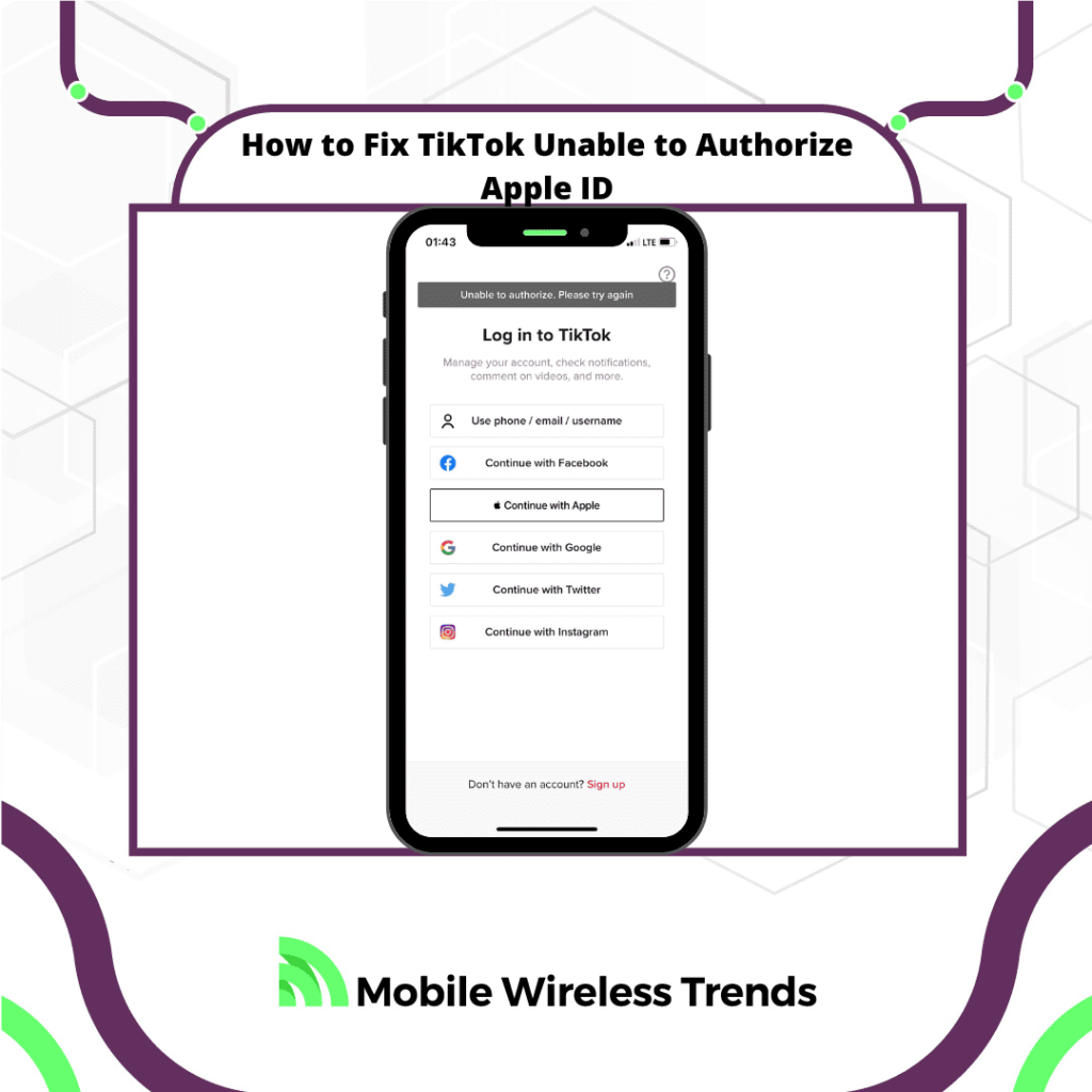 how to fix TikTok unable to Authorize Apple ID