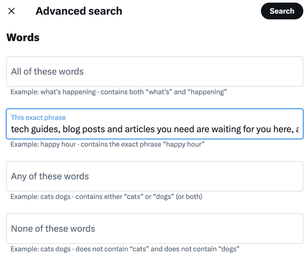 how to search twitter bio twitter advanced search