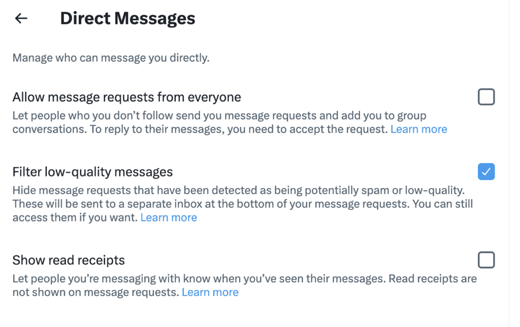 read receipts on twitter desktop