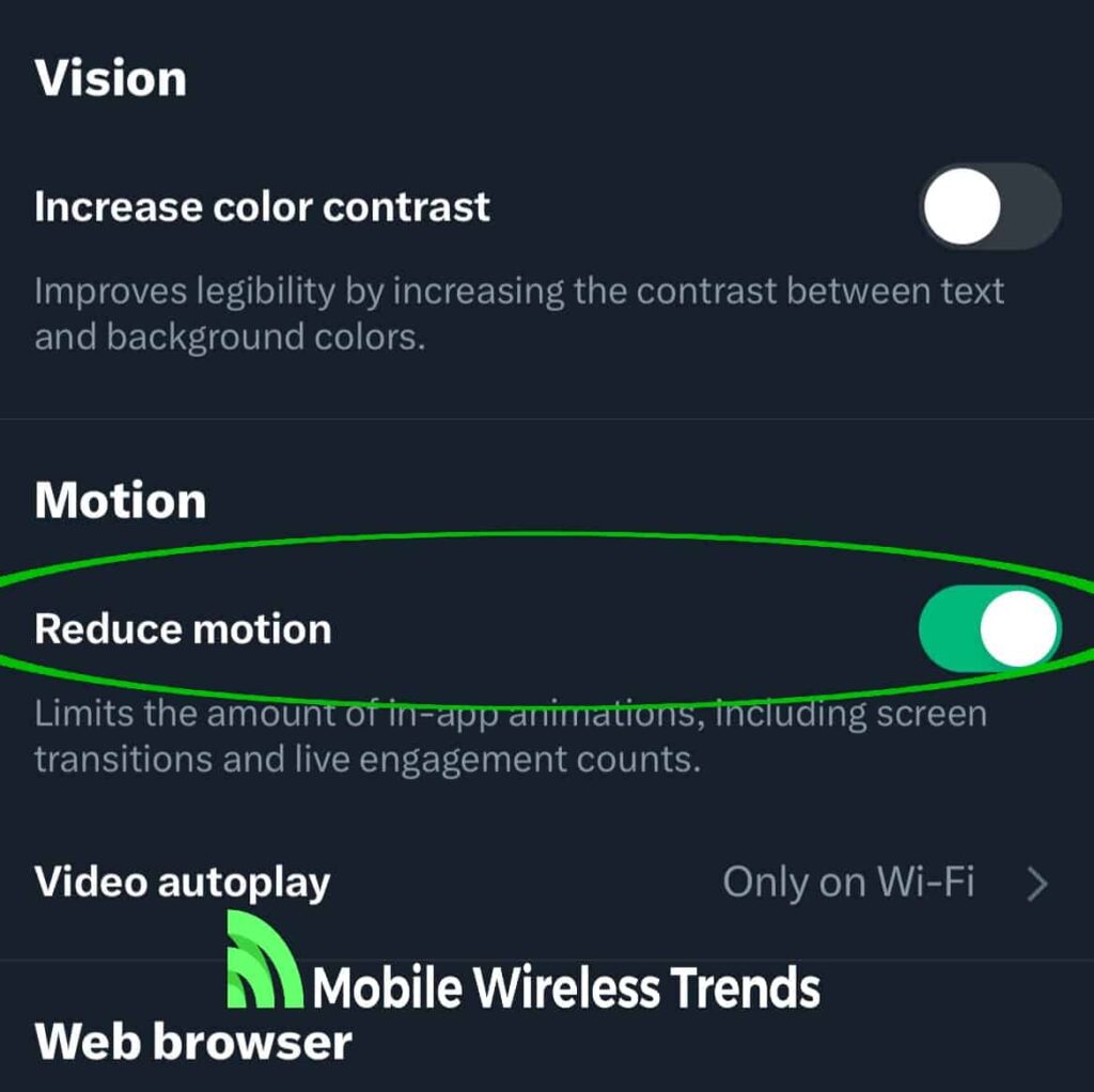 reduce motion on twitter app