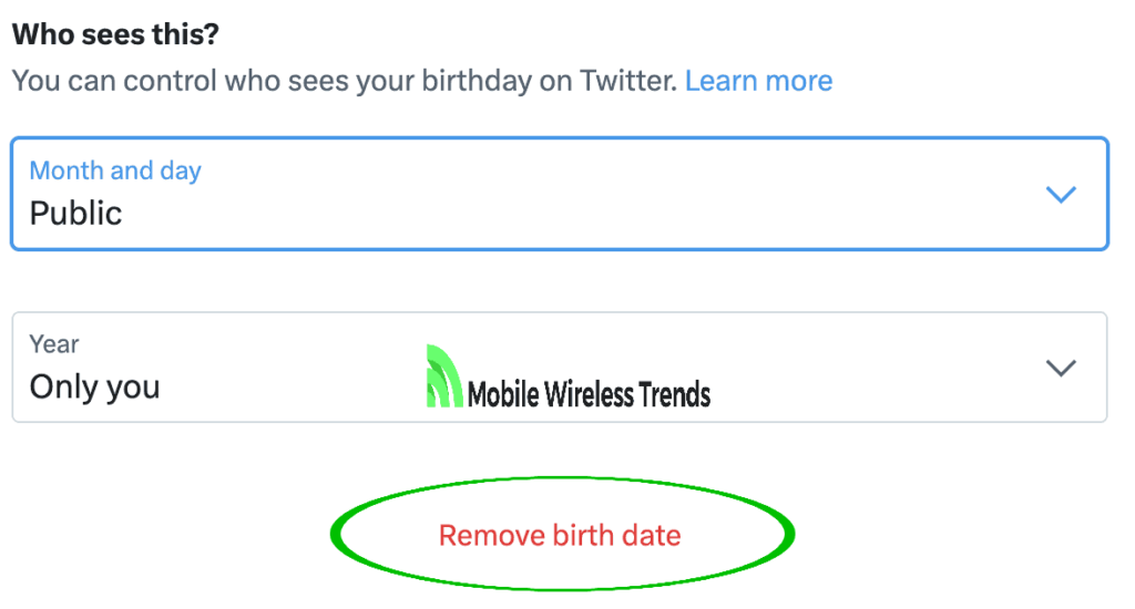 remove twitter birth date