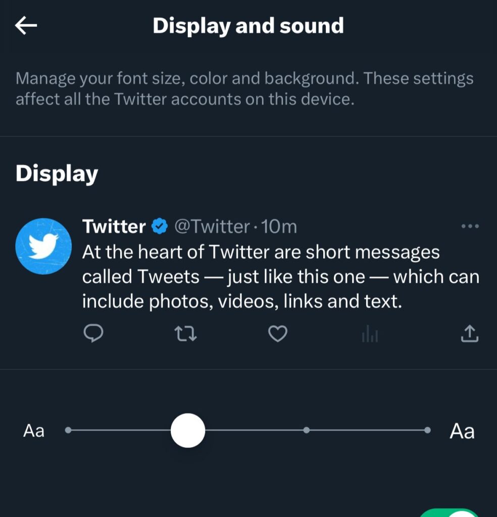 twitter font size iphone