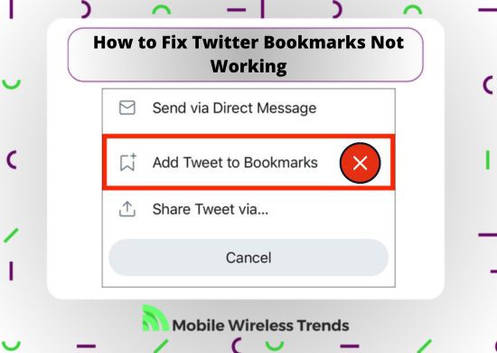 how to fix Twitter Bookmarks not working