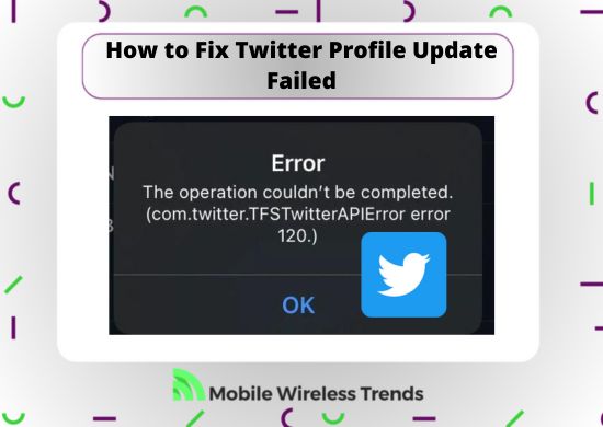 how to fix Twitter Profile Update Failed
