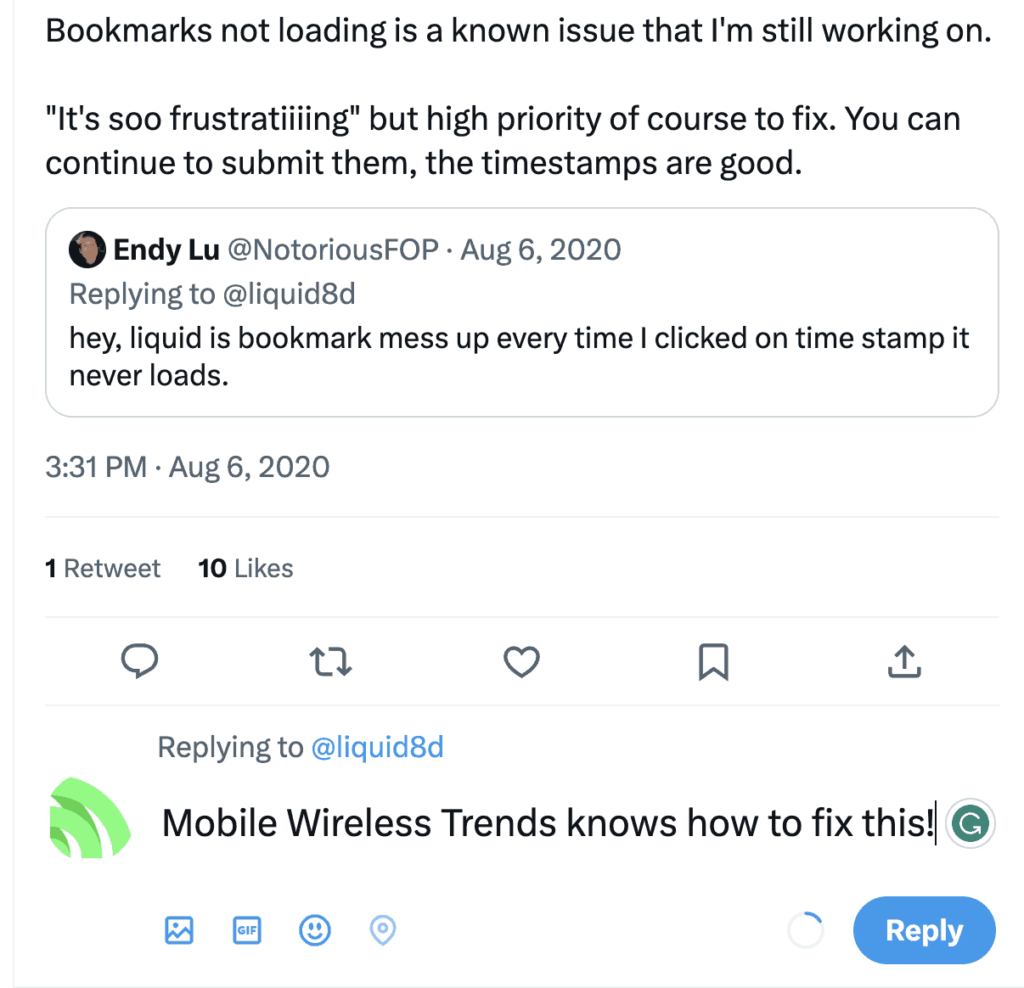 twitter bookmarks not saving