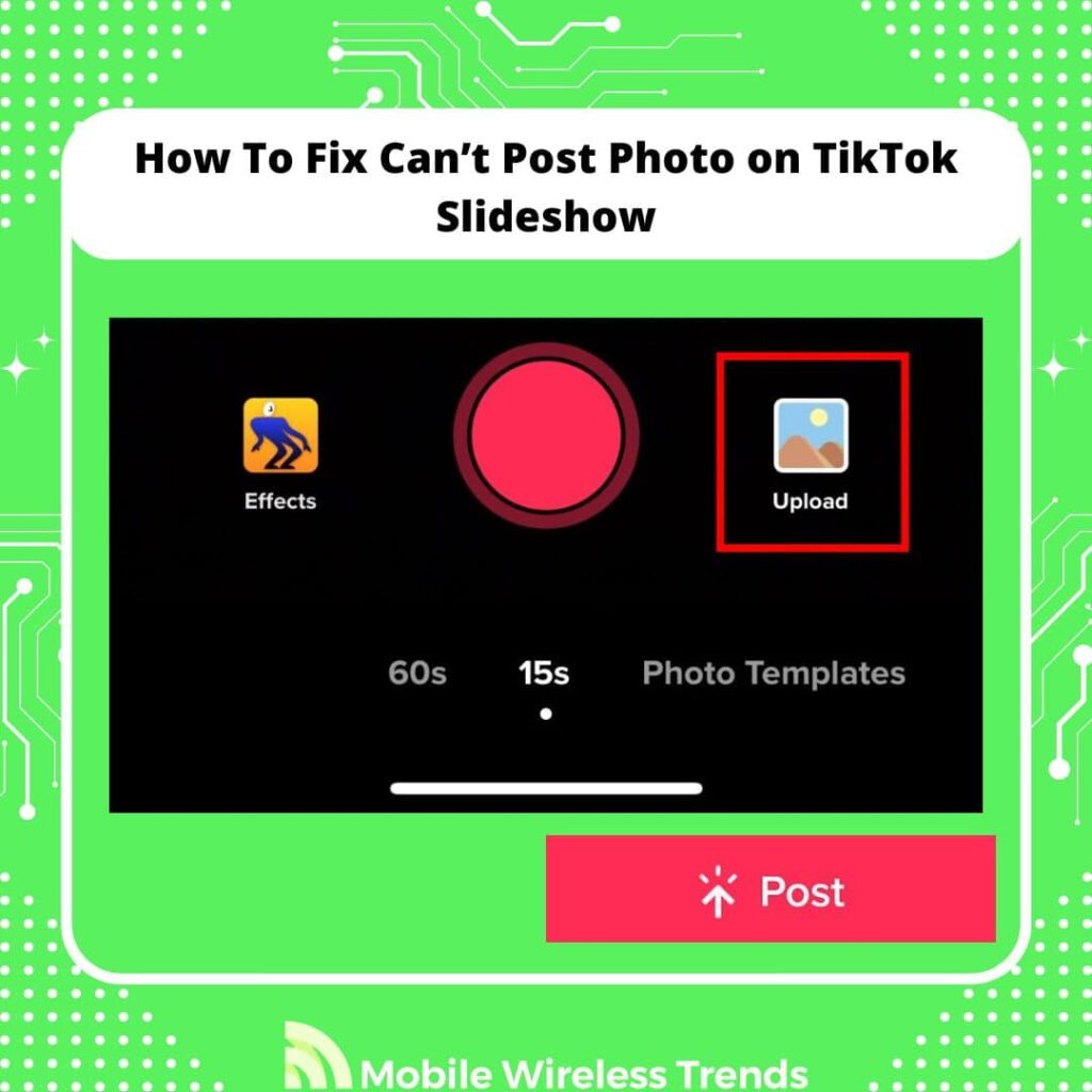 how to fix can’t post photo on TikTok slideshow